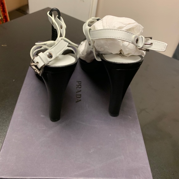 Prada Black and White Sandal Heels - Picture 4 of 5